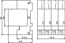 Габаритный чертеж УЗИП серии SPUM3 (DS)