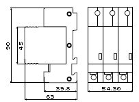 Габаритный чертеж УЗИП серии SPUM PV (DS)